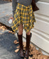 ヴィンテージチェック柄アシンメトリーミニスカート インナーパンツ付き | EV2255009 | イエロー