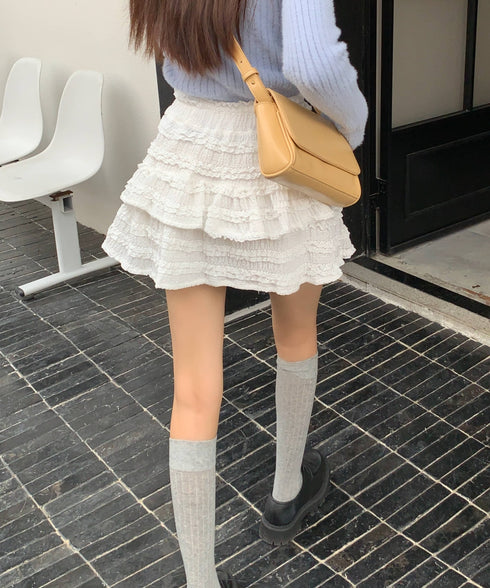 レースティアードミニスカート インナーパンツ付き | EV2255010 | ホワイト