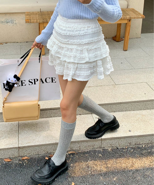レースティアードミニスカート インナーパンツ付き | EV2255010 | ホワイト