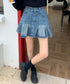 ハイウエストプリーツデニムミニスカート インナーパンツ付き | EV2255013 | ブルー