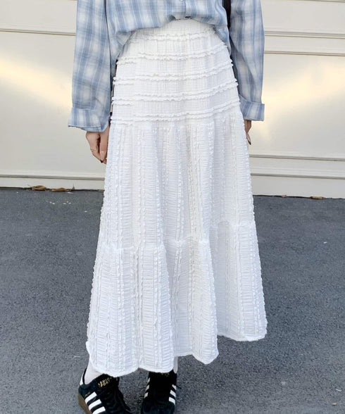 Aラインレースフレアロングスカート | EV2255016 | ホワイト