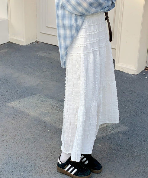 Aラインレースフレアロングスカート | EV2255016 | ホワイト