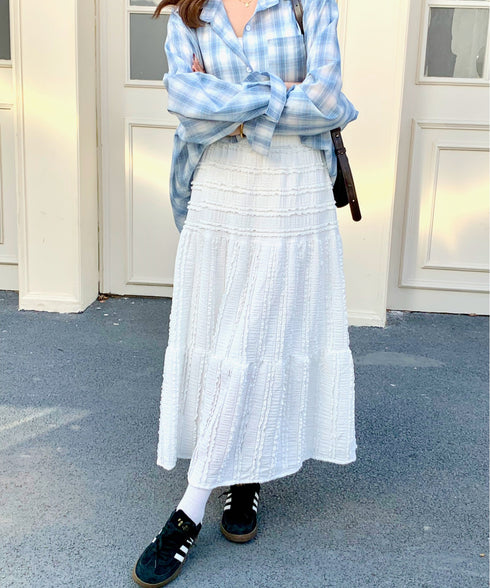 Aラインレースフレアロングスカート | EV2255016 | ホワイト