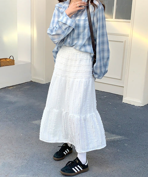 Aラインレースフレアロングスカート | EV2255016 | ホワイト