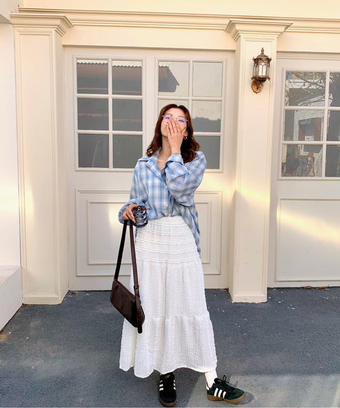 Aラインレースフレアロングスカート | EV2255016 | ホワイト