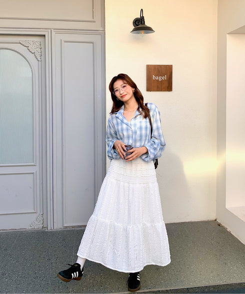 Aラインレースフレアロングスカート | EV2255016 | ホワイト