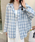 チェック柄オーバーサイズシャツ | EV2255017 | ブルー