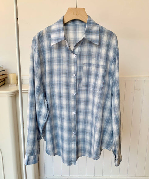 チェック柄オーバーサイズシャツ | EV2255017 | ブルー