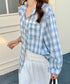 チェック柄オーバーサイズシャツ | EV2255017 | ブルー