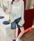 フローラルレース長袖Tシャツ | WOMEN | EV2251010 | アイボリー