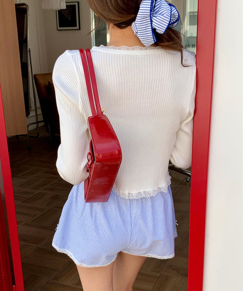 レーストリムストライプショートパンツ | EV2252001 | ブルー