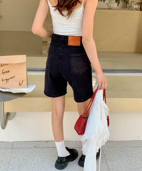 ウォッシュブラックデニムハーフパンツ | EV2252002 | ブラック