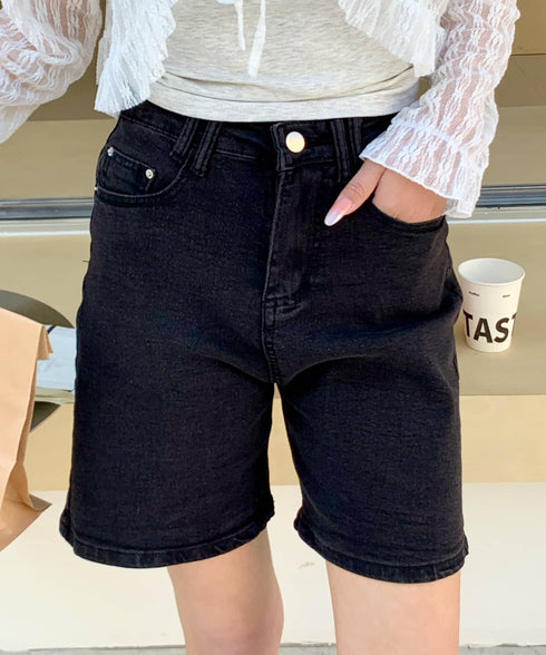 ウォッシュブラックデニムハーフパンツ | EV2252002 | ブラック
