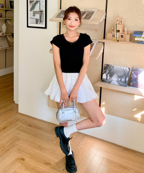 レーストリムサマーニットTシャツ | EV2252006 | ブラック