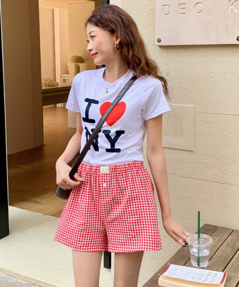 ギンガムチェックショートパンツ | EV2252015 | レッド