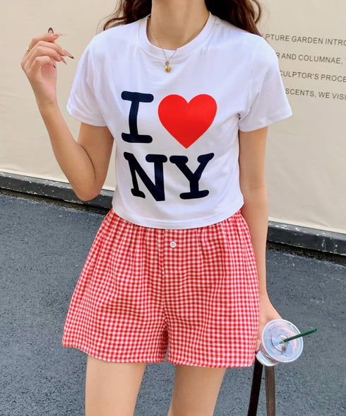 ギンガムチェックショートパンツ | EV2252015 | レッド