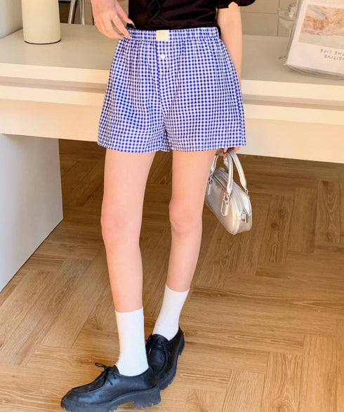 ギンガムチェックショートパンツ | EV2252015 | ブルー