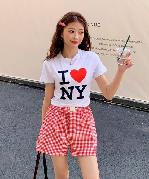 ギンガムチェックショートパンツ | EV2252015 | レッド