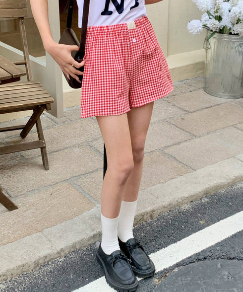 ギンガムチェックショートパンツ | EV2252015 | レッド