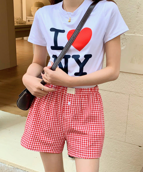 ギンガムチェックショートパンツ | EV2252015 | レッド