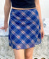 シアーチェック柄ミニスカート | EV2255026 | ブルー