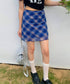 シアーチェック柄ミニスカート | EV2255026 | ブルー