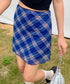 シアーチェック柄ミニスカート | EV2255026 | ブルー