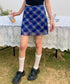 シアーチェック柄ミニスカート | EV2255026 | ブルー