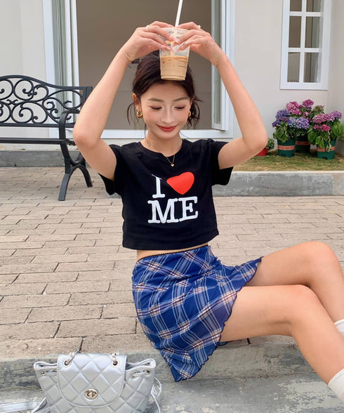 シアーチェック柄ミニスカート | EV2255026 | ブルー