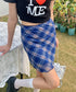 シアーチェック柄ミニスカート | EV2255026 | ブルー