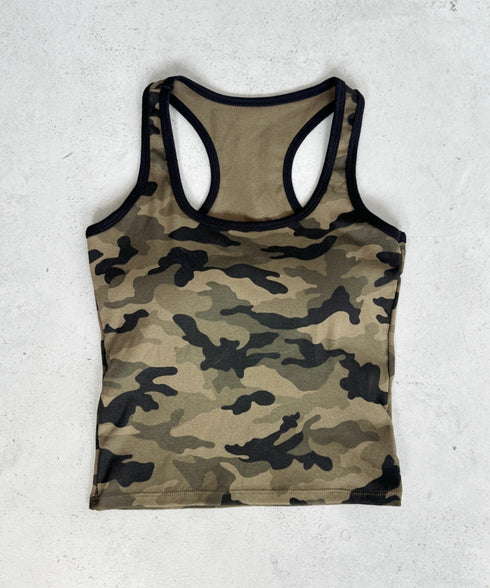 カップ付き迷彩柄タンクトップ | BA2255002 | カーキ
