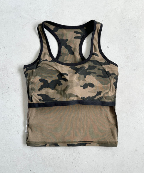カップ付き迷彩柄タンクトップ | BA2255002 | カーキ
