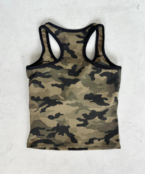 カップ付き迷彩柄タンクトップ | BA2255002 | カーキ