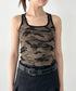 カップ付き迷彩柄タンクトップ | BA2255002 | カーキ