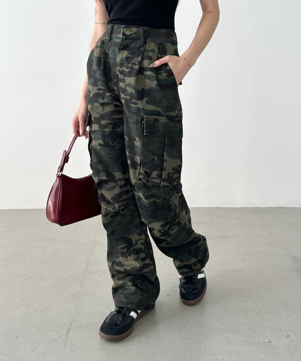 迷彩柄ミリタリーカーゴパンツ | BA2255008 | カーキ