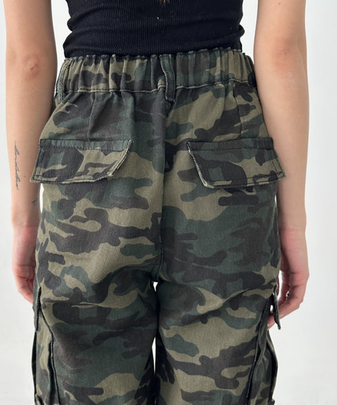 迷彩柄ミリタリーカーゴパンツ | BA2255008 | カーキ