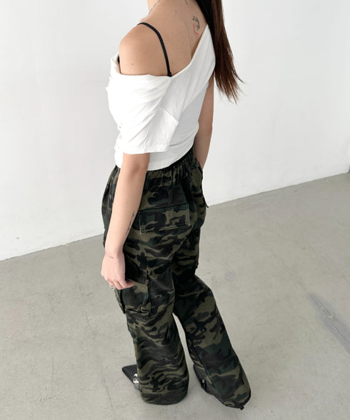 迷彩柄ミリタリーカーゴパンツ | BA2255008 | カーキ