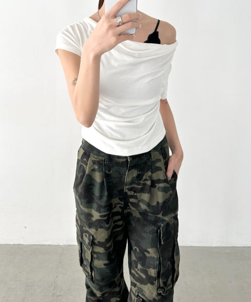 迷彩柄ミリタリーカーゴパンツ | BA2255008 | カーキ