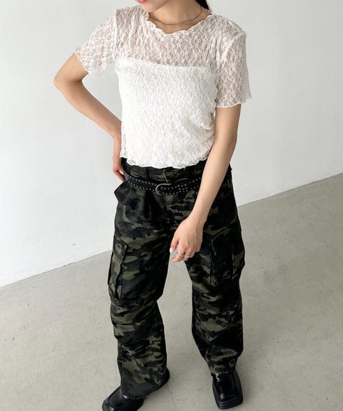 迷彩柄ミリタリーカーゴパンツ | BA2255008 | カーキ