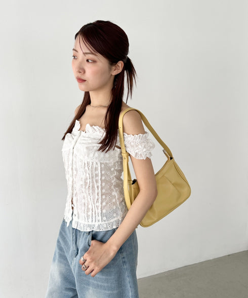 タックデザインハンドバッグ | BA1255013 | イエロー