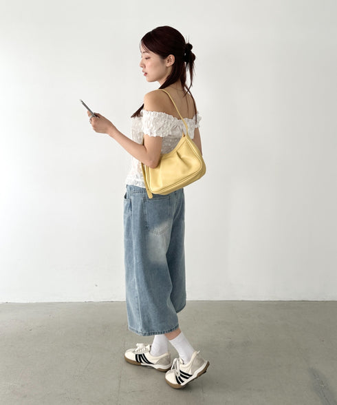 タックデザインハンドバッグ | BA1255013 | イエロー