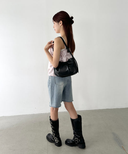 タックデザインハンドバッグ | BA1255013 | ブラック