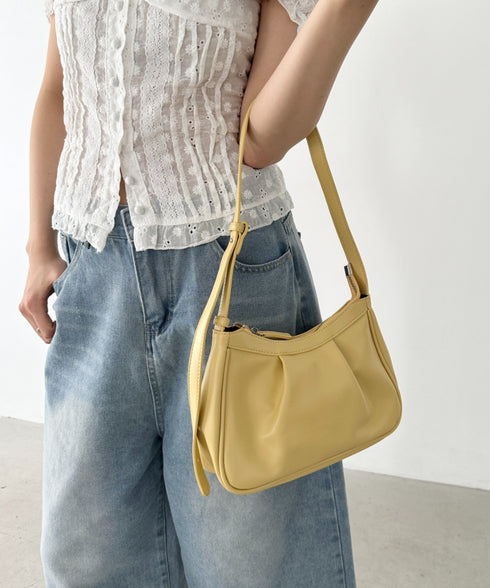 タックデザインハンドバッグ | BA1255013 | イエロー
