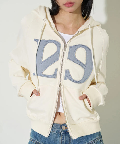 ILLIGO(イリゴ)/ロゴパッチ フルジップパーカー フーディー/129 LOGO PATCH HOODED ZIPUP | AT2251063 | クリーム