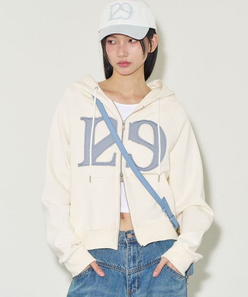ILLIGO(イリゴ)/ロゴパッチ フルジップパーカー フーディー/129 LOGO PATCH HOODED ZIPUP | AT2251063 | クリーム