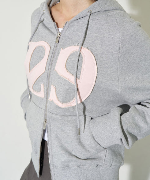 ILLIGO(イリゴ)/ロゴパッチ フルジップパーカー フーディー/129 LOGO PATCH HOODED ZIPUP | AT2251063 | ライトグレー