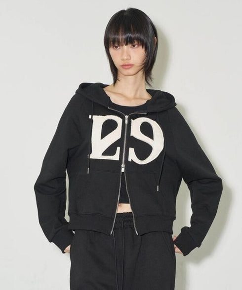 ILLIGO(イリゴ)/ロゴパッチ フルジップパーカー フーディー/129 LOGO PATCH HOODED ZIPUP | AT2251063 | ブラック