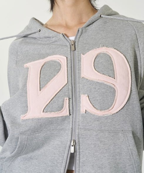 ILLIGO(イリゴ)/ロゴパッチ フルジップパーカー フーディー/129 LOGO PATCH HOODED ZIPUP | AT2251063 | ライトグレー