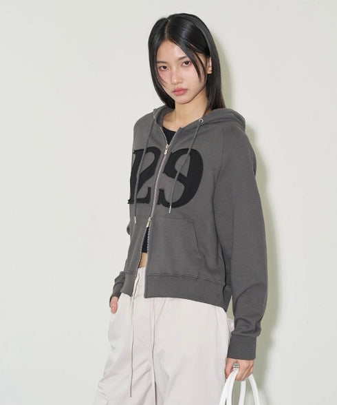 ILLIGO(イリゴ)/ロゴパッチ フルジップパーカー フーディー/129 LOGO PATCH HOODED ZIPUP | AT2251063 | チャコールグレー