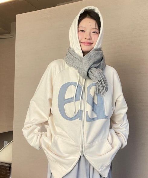 ILLIGO(イリゴ)/ロゴパッチ フルジップパーカー フーディー/129 LOGO PATCH HOODED ZIPUP | AT2251063 | クリーム